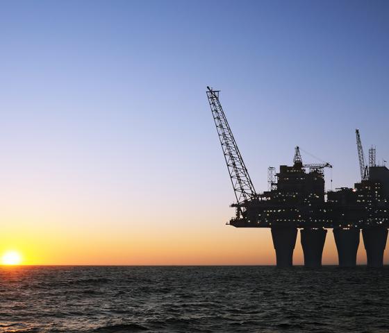 Oil tank in the sea